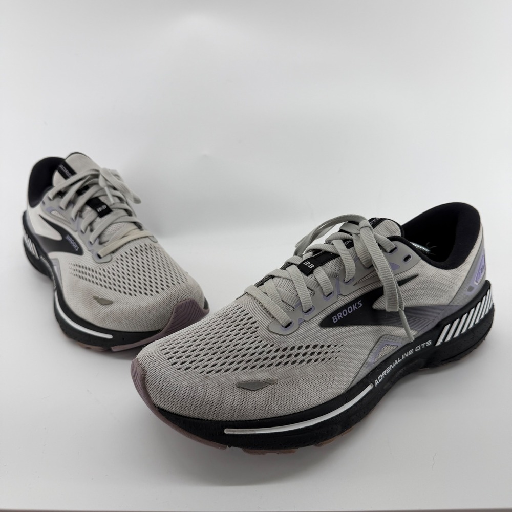 Brooks Adrenaline GTS 23 Grey Black Running Shoes 1203811B039 Womens 10.5 B